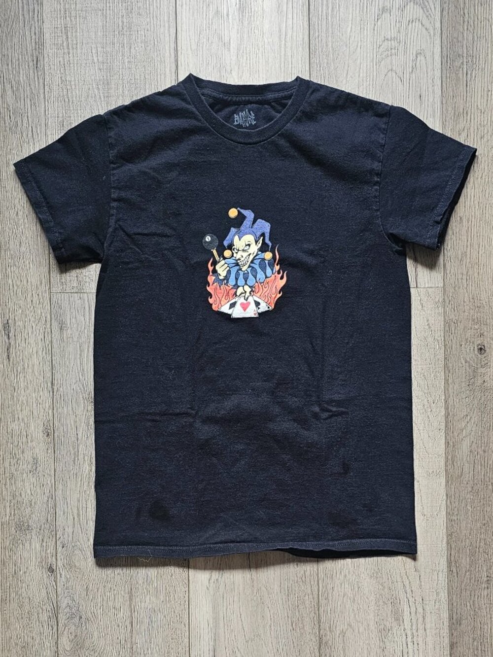Empyre Jester Graphic T-Shirt Men´s Black Jester 8-Ball Cards Tee Size Small